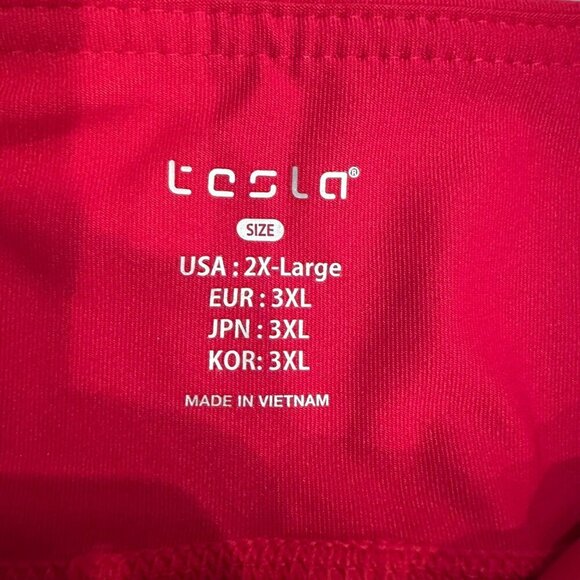 TESLA WOMENS RED ATHLETIC BIKE SHORTS 2XL NEW - Picture 8 of 10